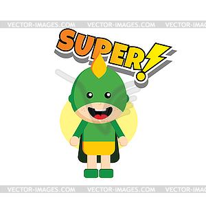 Flat style superhero character - royalty-free vector clipart