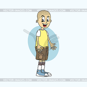 Happy smile male cartoon character - vector clipart