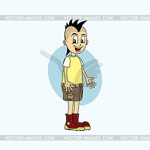 Happy smile male cartoon character - vector clip art