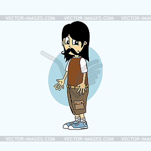 Male cartoon character mustache gentleman - vector clipart