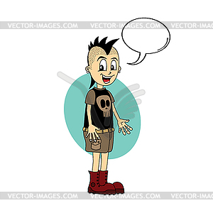 Male cartoon character caption speech bubble - vector clip art