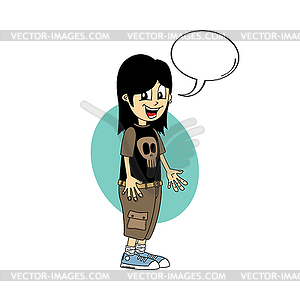 Male cartoon character caption speech bubble - vector clipart / vector image