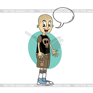 Male cartoon character caption speech bubble - vector image