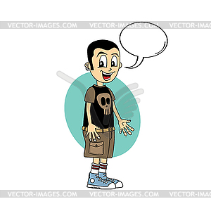 Male cartoon character caption speech bubble - vector image