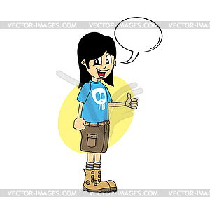 Male cartoon character thumb up - vector clipart