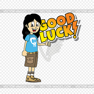 Male cartoon character good luck theme - vector clipart