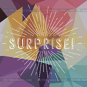 Surprise text sunrays retro theme - vector clipart