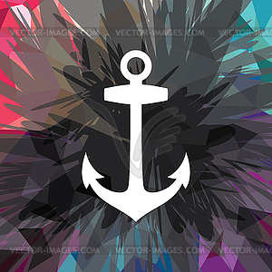 Abstract colorful anchor navy nautical theme - vector clipart