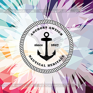 Abstract colorful anchor navy nautical theme - vector clip art