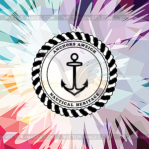 Abstract colorful anchor navy nautical theme - vector image