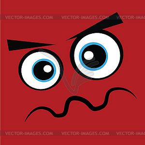 Red monster face - vector clipart
