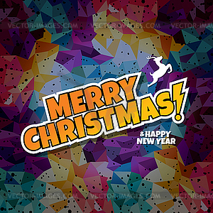 Wish you merry christmas colorful - vector image