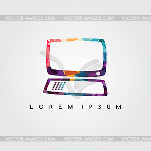 Abstract colorful triangle geometrical computer - vector clip art