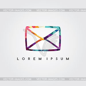 Abstract colorful triangle geometrical mail message - vector image