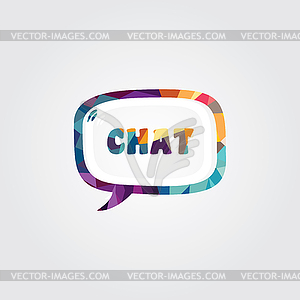 Abstract colorful triangle geometrical chat - vector clipart