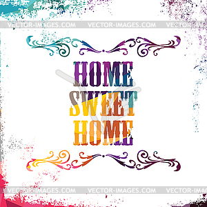 Home sweet abstract colorful triangle geometrical - vector image