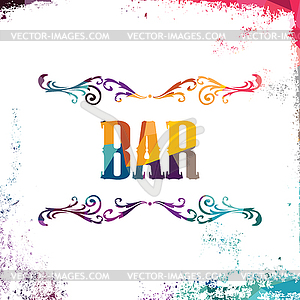 Bar sign abstract colorful triangle geometrical - stock vector clipart