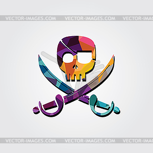 Abstract skull colorful triangle geometrical - vector image