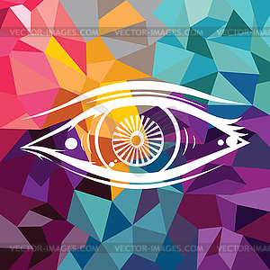 Abstract colorful triangle geometrical eye - vector image