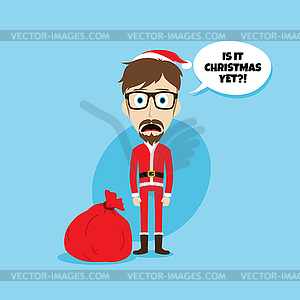 Santa claus christmas skinny dad - royalty-free vector clipart