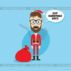Santa claus christmas skinny dad - vector clipart / vector image