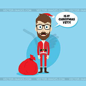 Santa claus christmas skinny dad - vector image