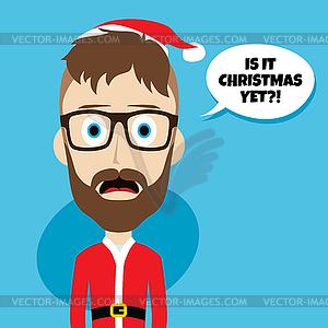 Santa claus christmas skinny dad - vector image