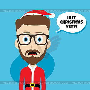 Santa claus christmas skinny dad - vector clipart