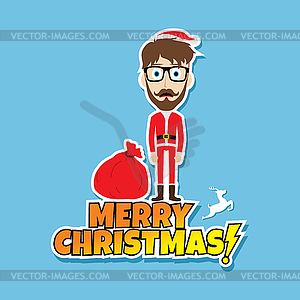 Santa claus christmas skinny dad - vector clipart