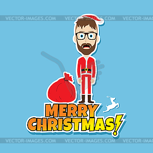 Santa claus christmas skinny dad - vector image