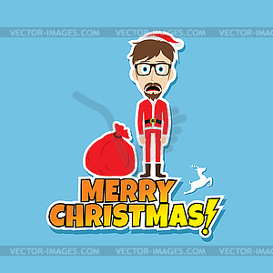 Santa claus christmas skinny dad - vector image