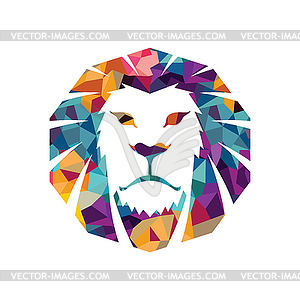 Lion head logo template creative Animal wild cat - vector clip art