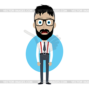 Businessman office guy funny cartoon character - vector clipart