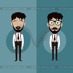 Businessman office guy funny cartoon character - stock vector clipart