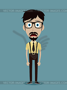 Businessman office guy funny cartoon character - royalty-free vector image