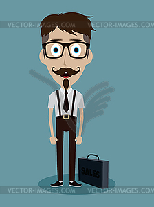 Businessman office salesman guy funny cartoon - vector clipart