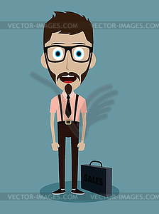 Businessman office salesman guy funny cartoon - vector image