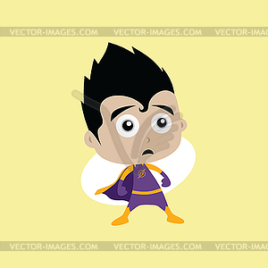 Adorable and amazing cartoon superhero in classic - vector clip art