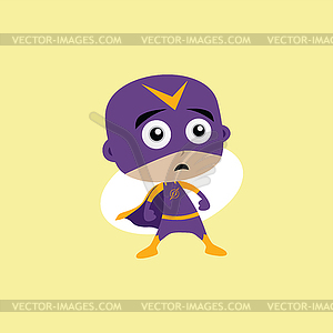 Adorable and amazing cartoon superhero in classic - vector image