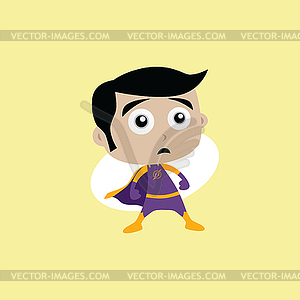 Adorable and amazing cartoon superhero in classic - vector clip art