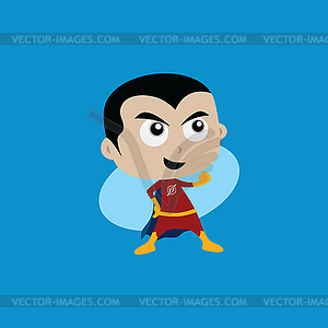 Adorable and amazing cartoon superhero in classic - vector image