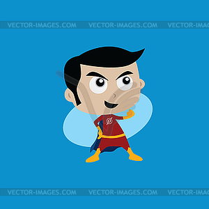 Adorable and amazing cartoon superhero in classic - vector clip art