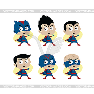 Adorable and amazing cartoon superhero in classic - vector image