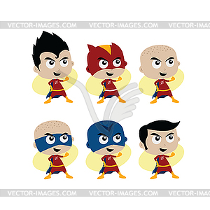 Adorable and amazing cartoon superhero in classic - vector clipart