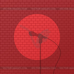 Red brick stand up comedy cartoon theme - vector clip art