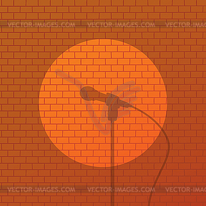 Red brick stand up comedy cartoon theme - vector clipart