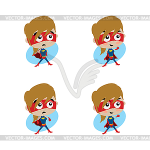 Adorable and amazing cartoon superhero in classic - vector clipart