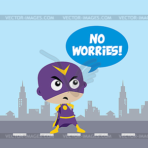 Adorable and amazing cartoon superhero in classic - vector clipart