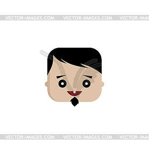 Square shape funny expression cartoon head - vector clipart