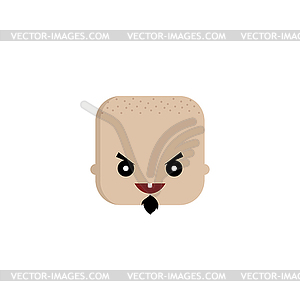 Square shape funny expression cartoon head - vector image
